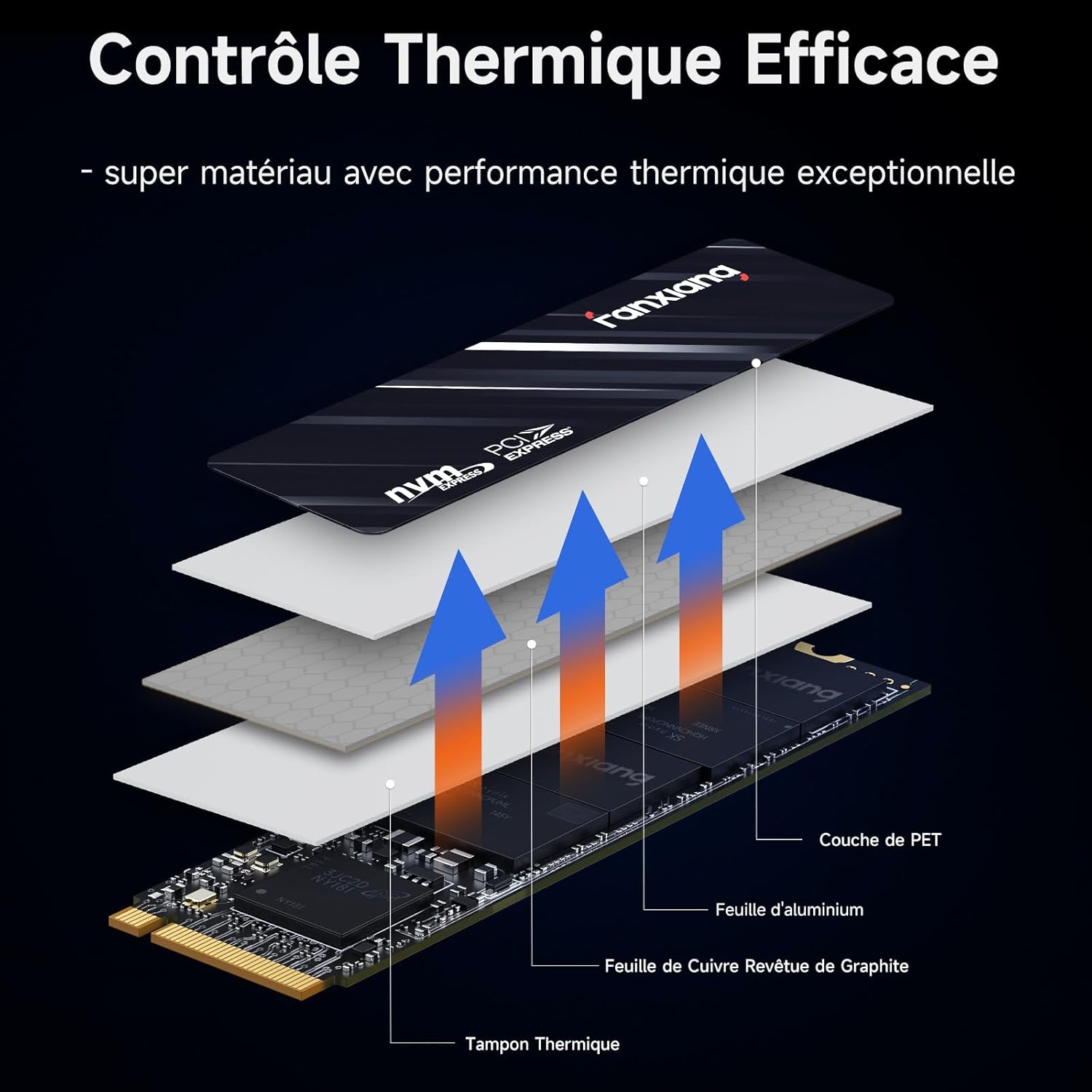 SSD Interne fanxiang 512Go NVMe M.2 2280 PCIe Gen3 x 4 - 3200Mo/s - S501Q