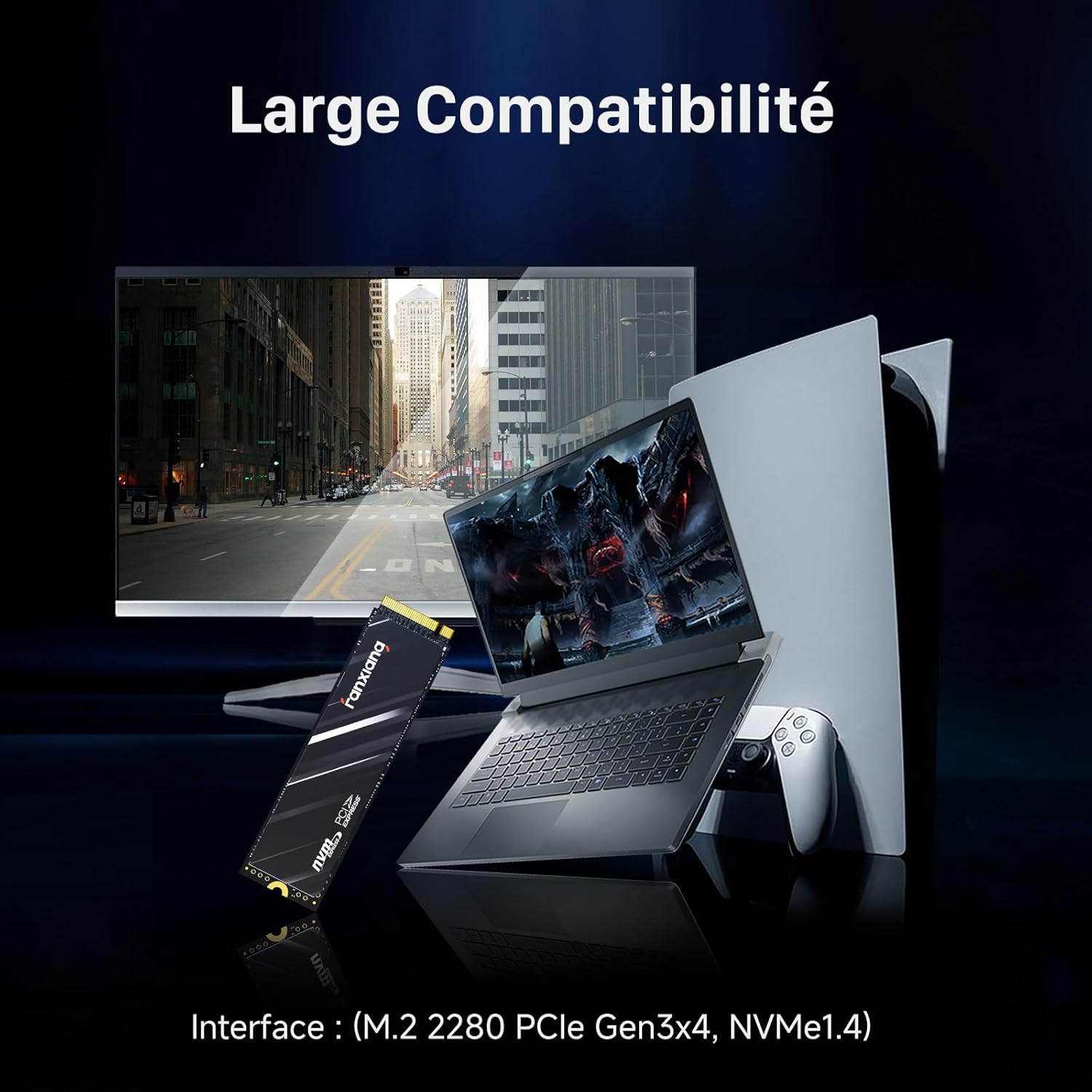 SSD Interne fanxiang 512Go NVMe M.2 2280 PCIe Gen3 x 4 - 3200Mo/s - S501Q